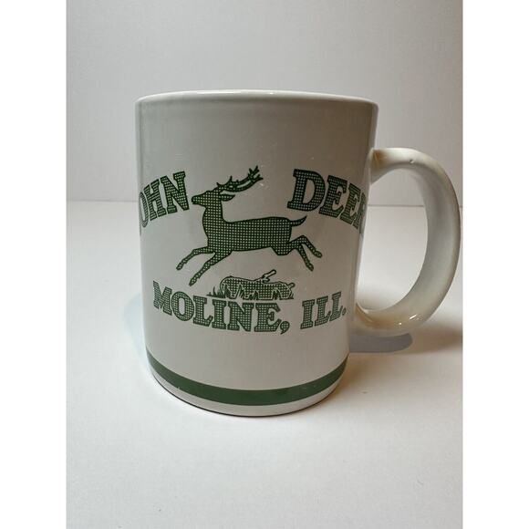 John Deere Tractor Coffee Cup Mugs Moline, Ill Collectable Promotional Coffee - Picture 1 of 7